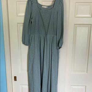 Green Casual Long Sleeve Sundress